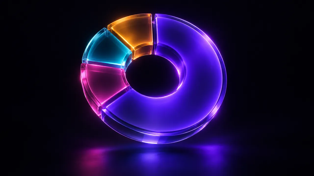 Abstract violet donut-chart artwork representing different game categories, without measured proportions