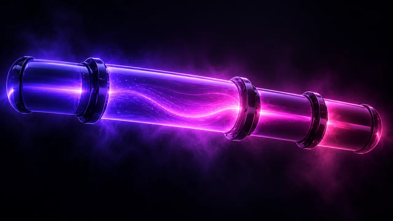 Concept illustration of connected violet pipeline segments representing payout stages